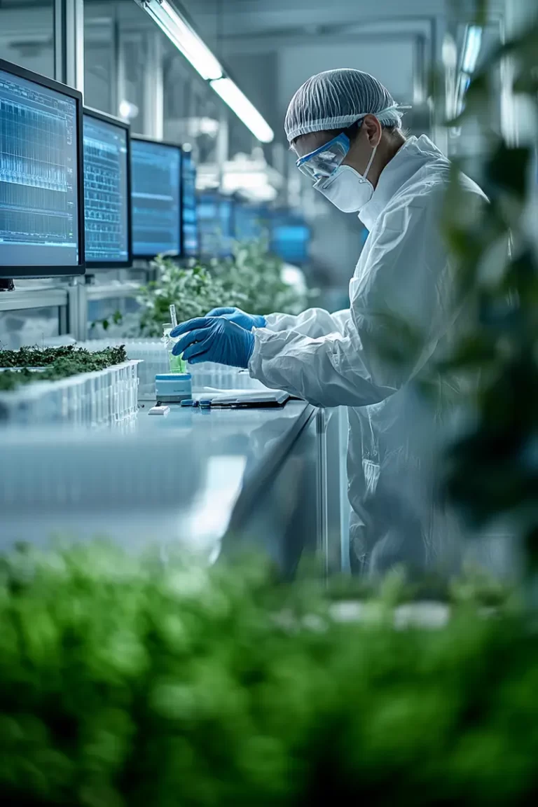 A Staterra team member analyses soil and water samples.